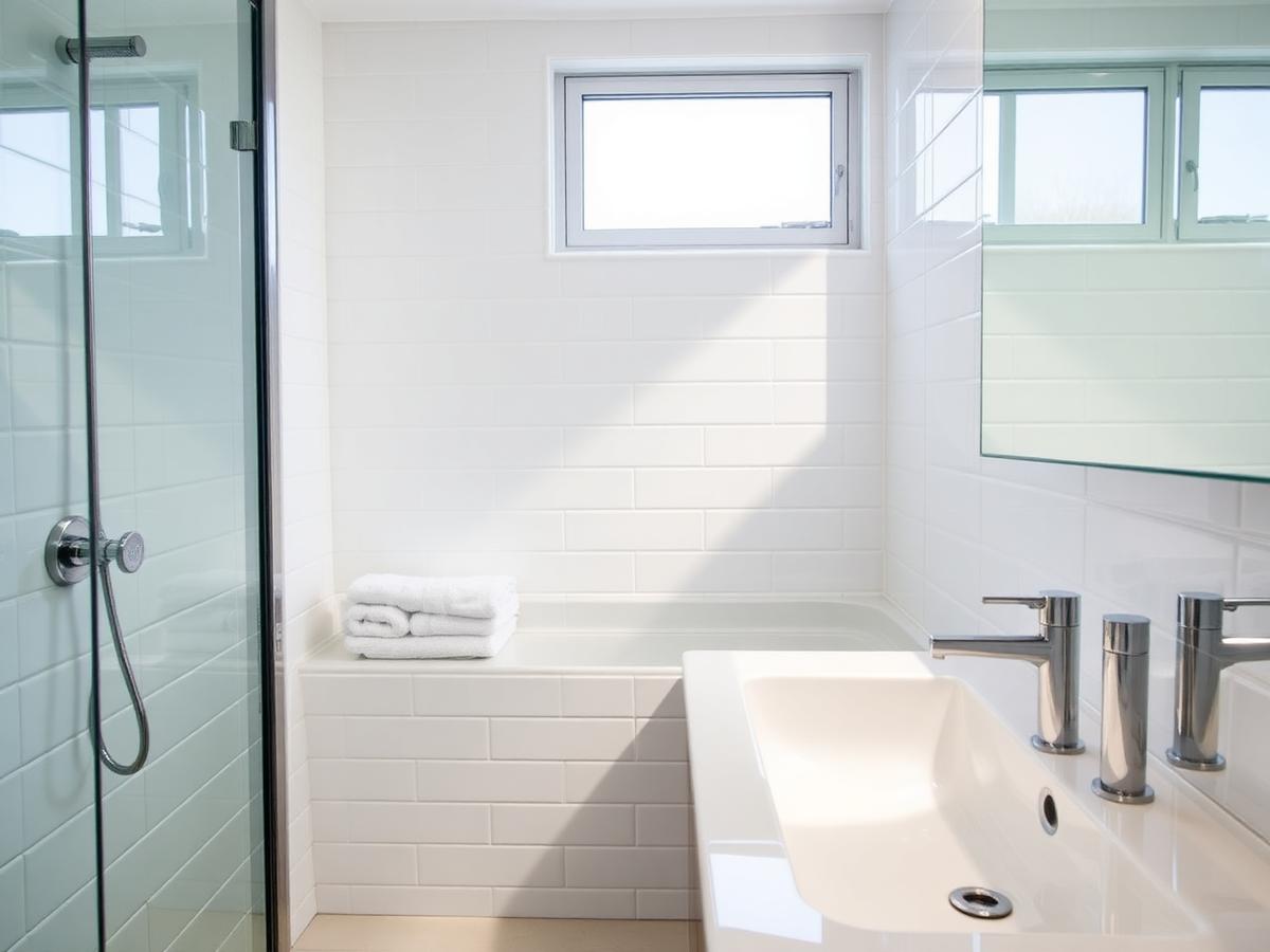Sparkling clean bathroom cleaned by Ecoline Cleaning Corp.